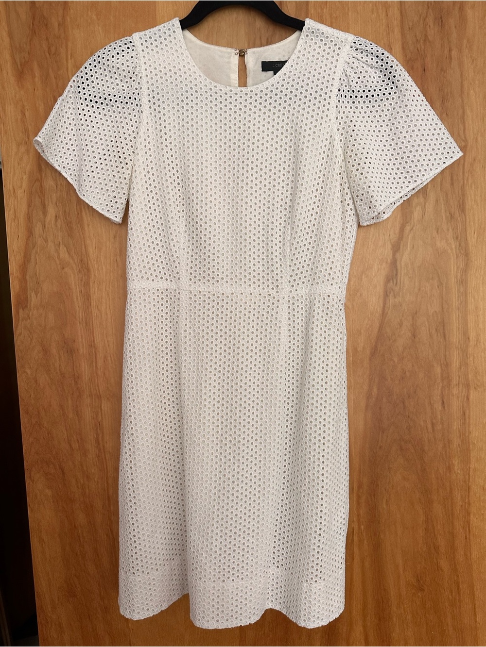 J. Crew White Eyelet Midi Shift Dress